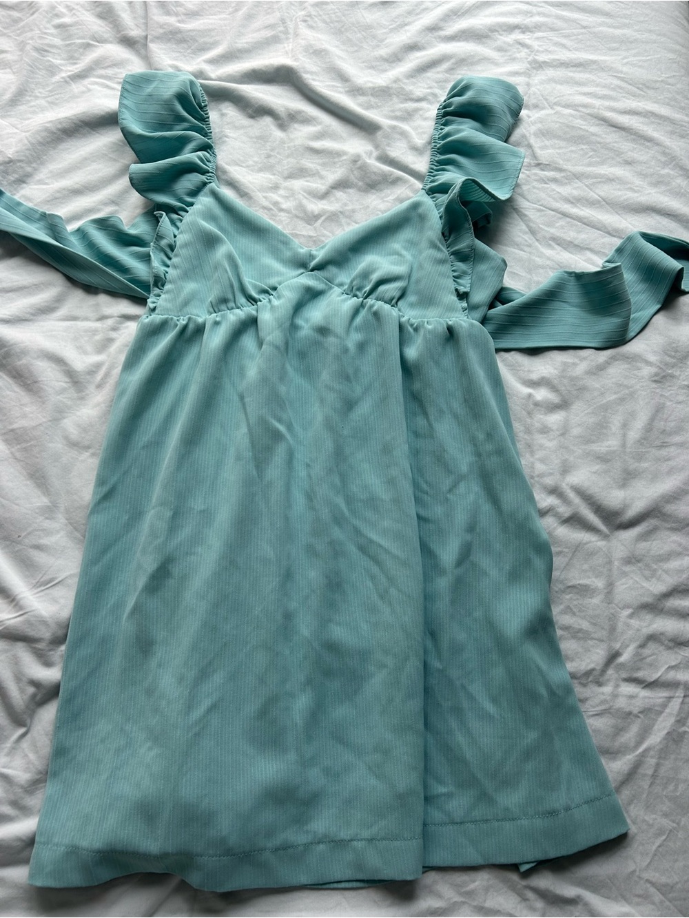 Blu Pepper Seafoam Ruffle Detail Mini Dress